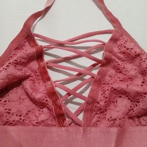 Pink Lace Halter Bralette Iris Large